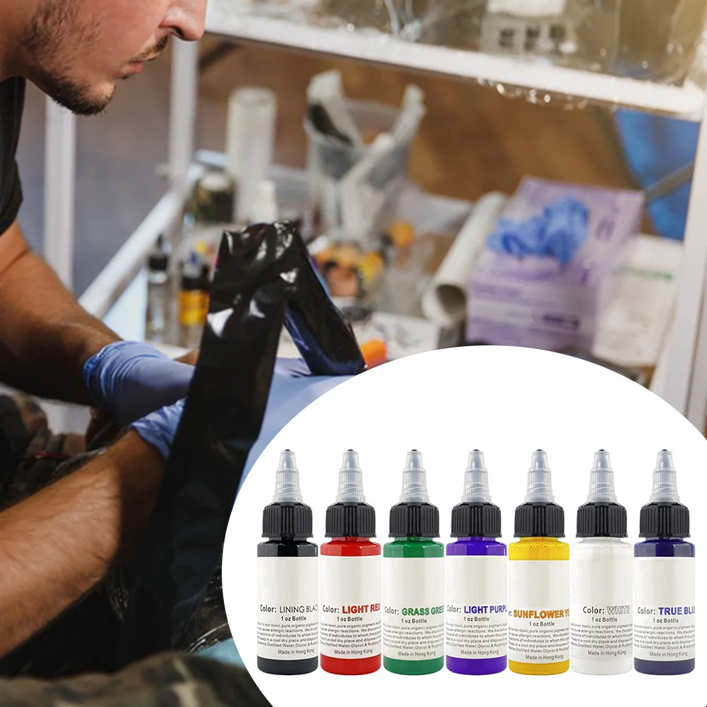 

7 Colors Tattoo Pigments Long-lasting No Fading Tattoo Colors Tattoo Supplies