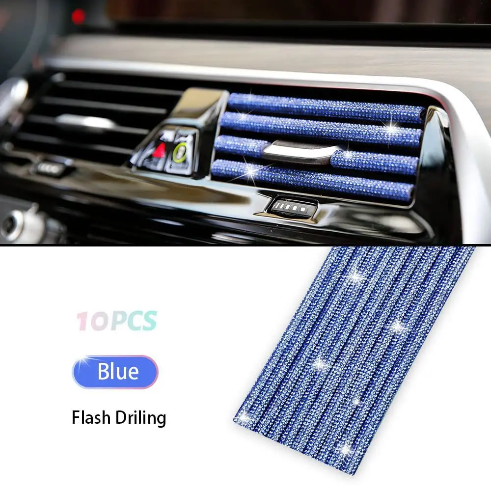 

Car Conditioner Air Outlet Vent Decorative Strip Rhinestone Crystal U-shaped Trim Strip Interior Car Outlet Decoration Strip