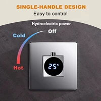 Ensemble de douche monofonction chaud et froid avec affichage de la température, mitigeur et robinets de salle de bain, pommeau de douche à main 3 fonctions 2