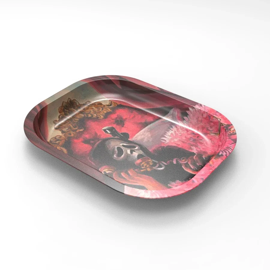 2 Pieces Spooky Making A Call Rolling Tray Herb Grinder Combo