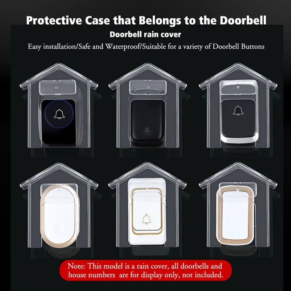 Waterproof Cover For Wireless Doorbell Smart Door Bell Ring Chime Button Transparent Waterproof Home Case
