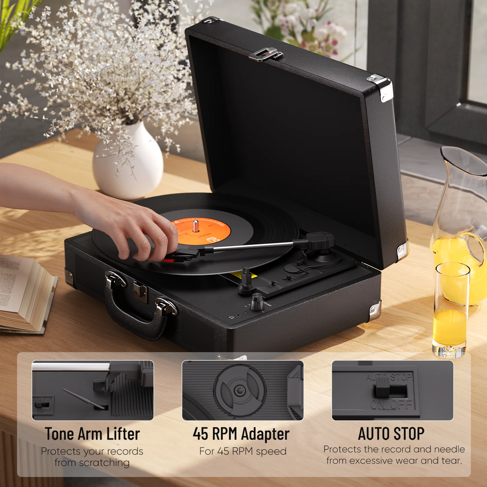 3-Speed Stereo Vinyl Record Player 2