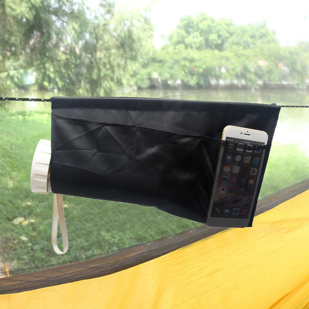 Traveling Portable Foldable Mesh Storage Bag Camping Lightweight Hanging Pouch 7 Pockets Hammock Organizer Outdoor Sports