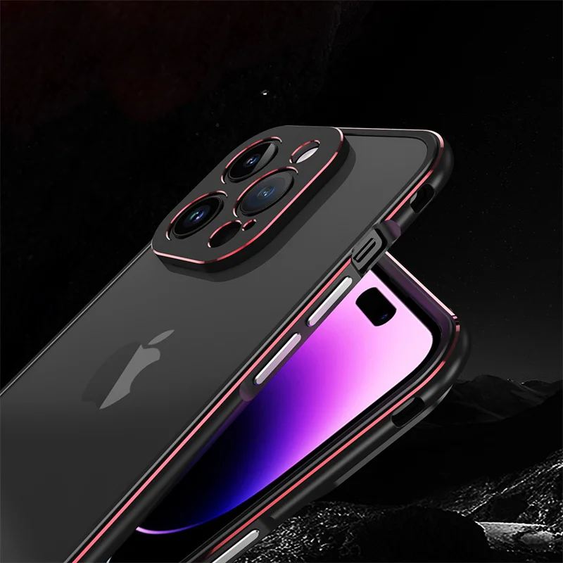 

Металлический Чехол-бампер для iPhone 14 Pro Max/14 Pro 14 Plus, тонкий Простой чехол + защита для камеры