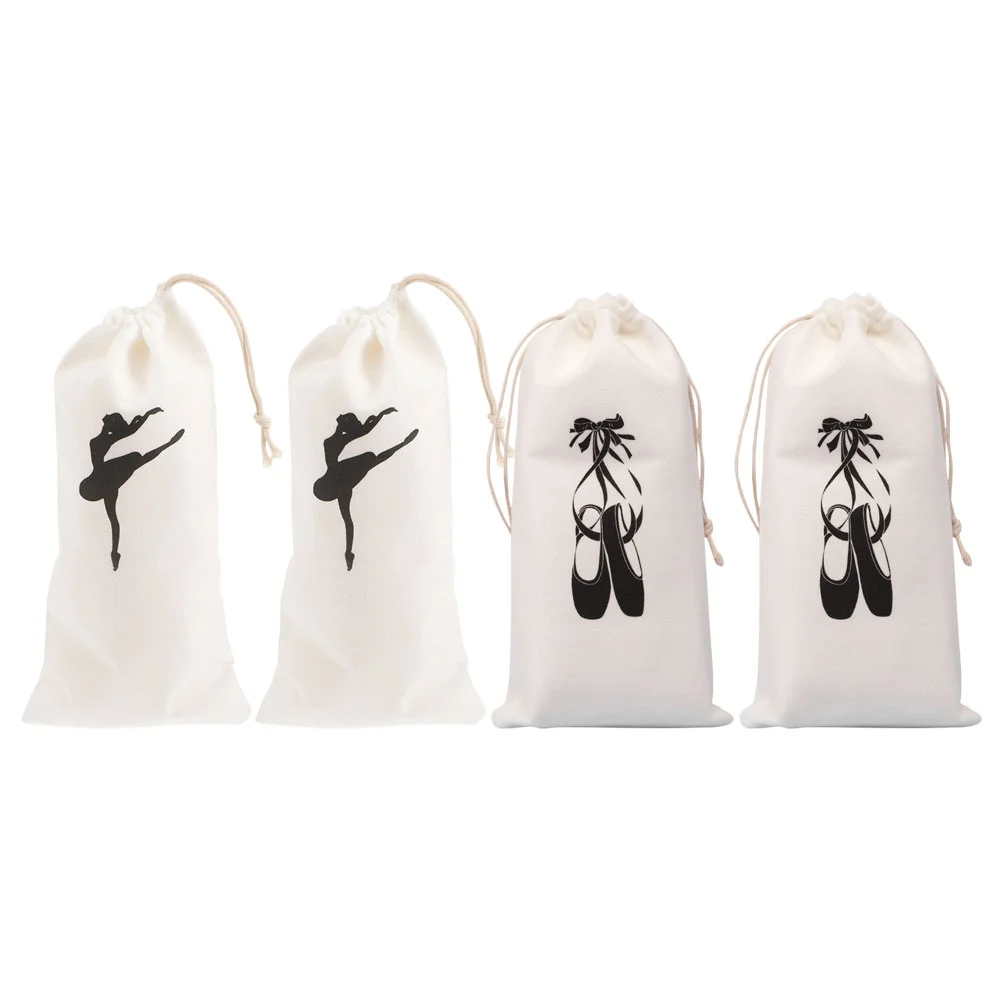 

4pcs Portable Dance Shoe Carrier Bags Drawstring Dancing Shoe Bags For Travel Ballet Shoe Bags For Travel