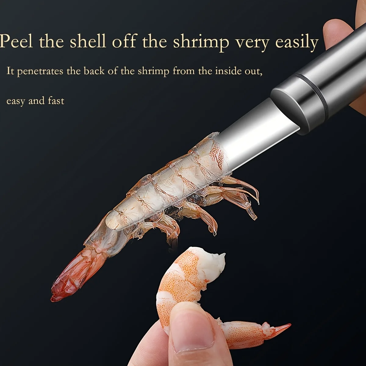 1pc Stainless Steel Shrimp Tail Extractor Tool -Efficient for Removing Shell,Easy Cleaning,Ideal for Shrimp Prep- Kitchen Gadget