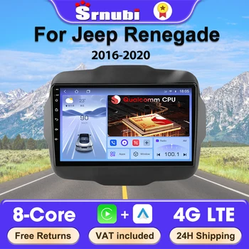 Srnubi Radio de coche para Jeep Renegade 2016-2020 reproductor Multimedia Carplay navegación 2 Din DVD Qualcomm 8 Core Android unidad principal 1