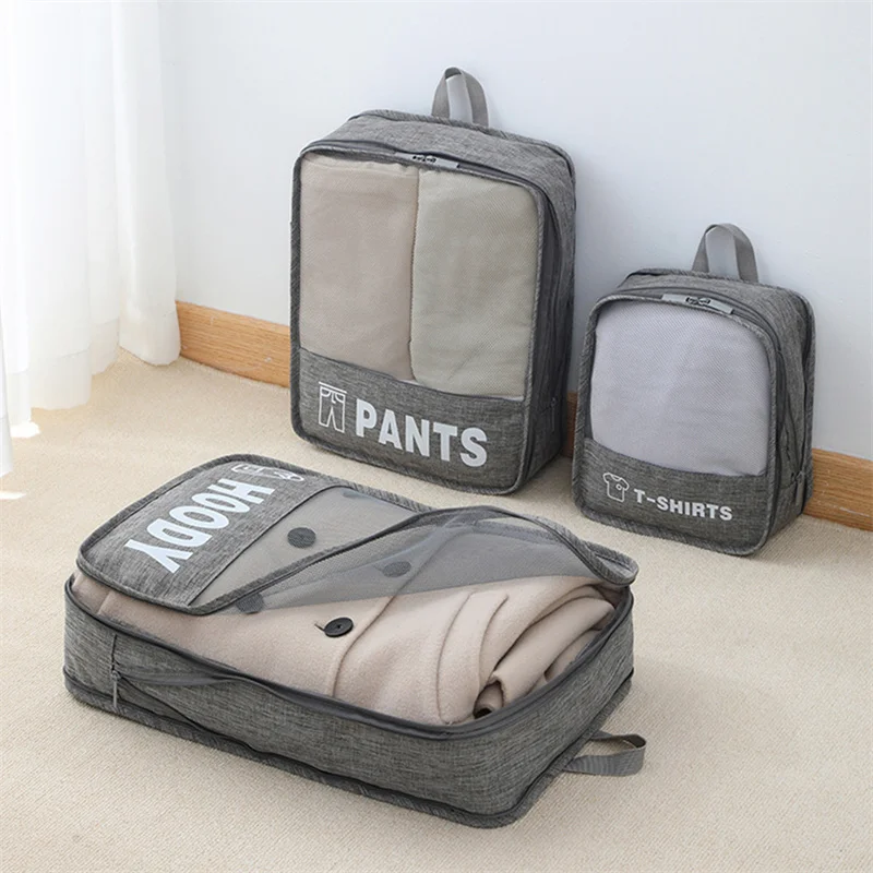 

Travel Storage Bag Set for Clothes Tidy Organizer Wardrobe Suitcase Pouch Travel Organizer Bag Case Shoes Packing Cube Bags