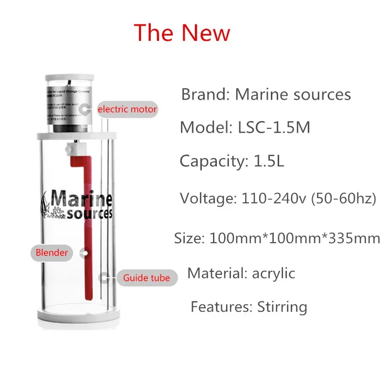 5L Marine Agitator with Special Mixing Head for Titration Cans and Liquid Storage Tank Advanced acrylic agitator designed for marine titration cans, with timed mixing and storage capabilities. Advanced acrylic agitator designed for marine titration cans, with timed mixing and storage capabilities. Product Image