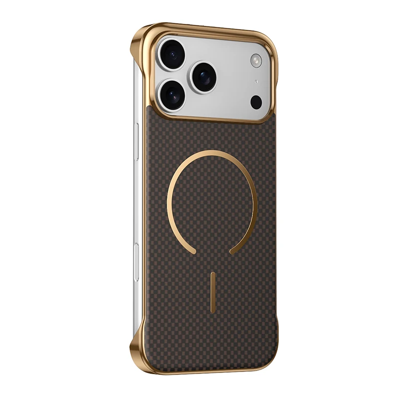 Magsafe Magnetic Wireless Charging Carbon Fiber Shockproof Phone Case with Frameless Air Bumper Design