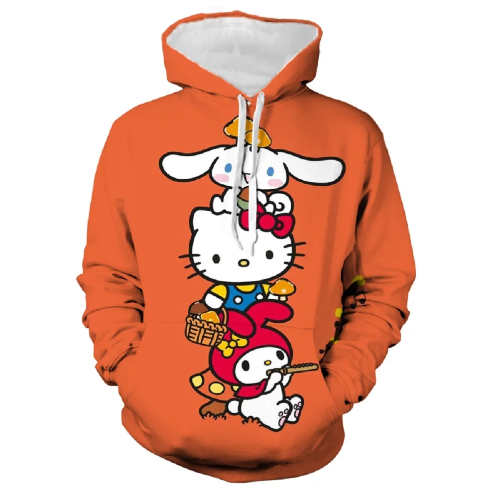 

Hello Kitty hoodie fashion trend cute cartoon soft print versatile long hoodie fashion girl Christmas gift