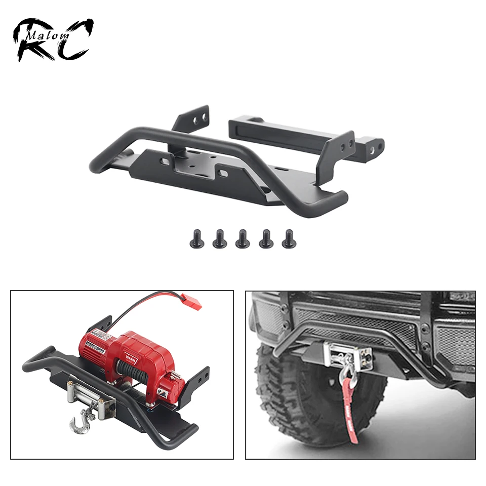 Base de cabrestante de parachoques delantero de Metal duro para RC Crawler - TRX-4 G500 4x4 TRX-6 G63 6x6, piezas de actualización con tornillos, 1:10