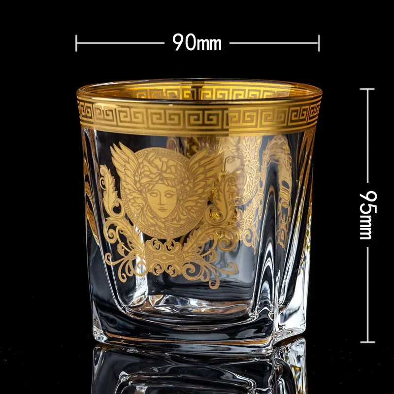 Creative Crystal Whiskey Cup Medusa Gold Head Cup Foreign Multifunctional Beer Glass