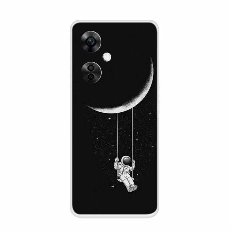 Clear Wolf Design Soft TPU Silicone Phone Cover - Transparent Etui for OnePlus Nord CE 3 Lite