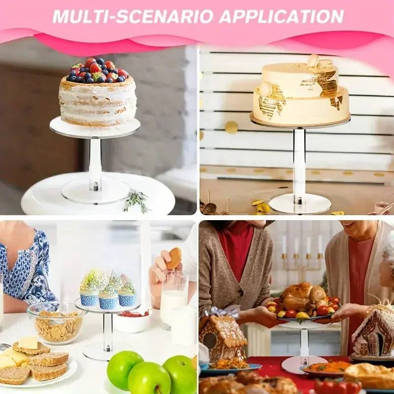 Acrylic Cake stand Detachable Wedding Dessert Baby Shower Birthday Party Paper Cups Muffin Pastry Cake Decorating Rack Tools