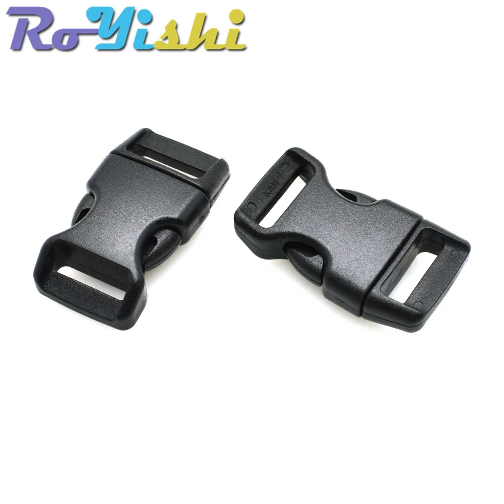 Plastic Side Release Buckle 10 Pcs/Pack Curved 550 Paracord Bracelet Dog Collar Backpack Strap Webbing 10mm 15mm 20mm 25mm