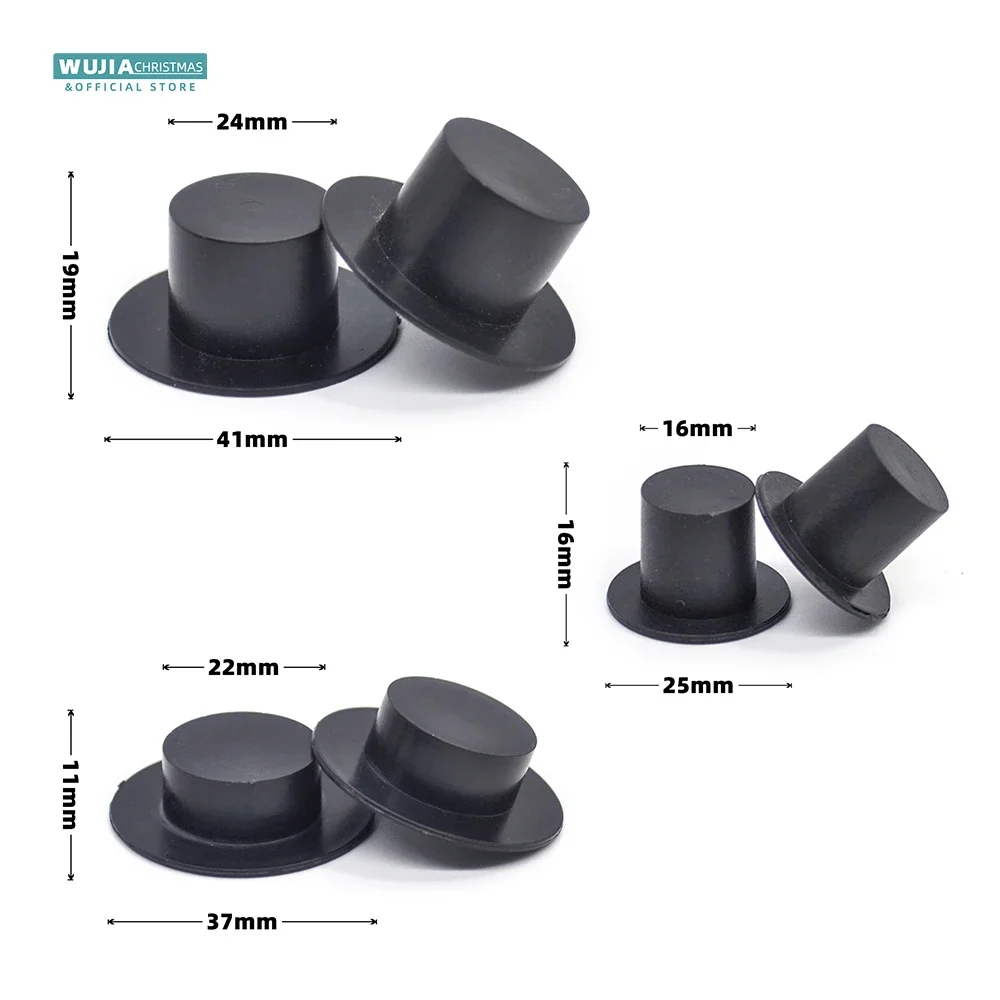 24pcs Mini Cylinder Hats Small Top Hat Decorative Snowman Santa