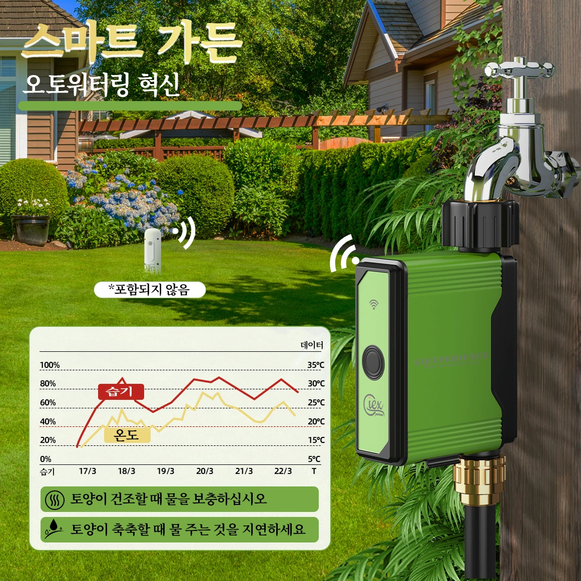 ZIGBEE WIFI 정원 자동 급수 타이머 스마트 스프링클러 물 흐름 기록기 내장 제어기 TUYA