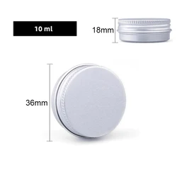 Set of Aluminum Screw-Top Tins with Lids for Storage and Organization (5-250ml) (10ml -10pcs)