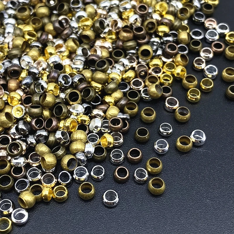 Environmentally Friendly Lead-free Copper Ball Crimp End Beads Stopper  Spacer Beads for Diy Jewelry Making Findings Accessories