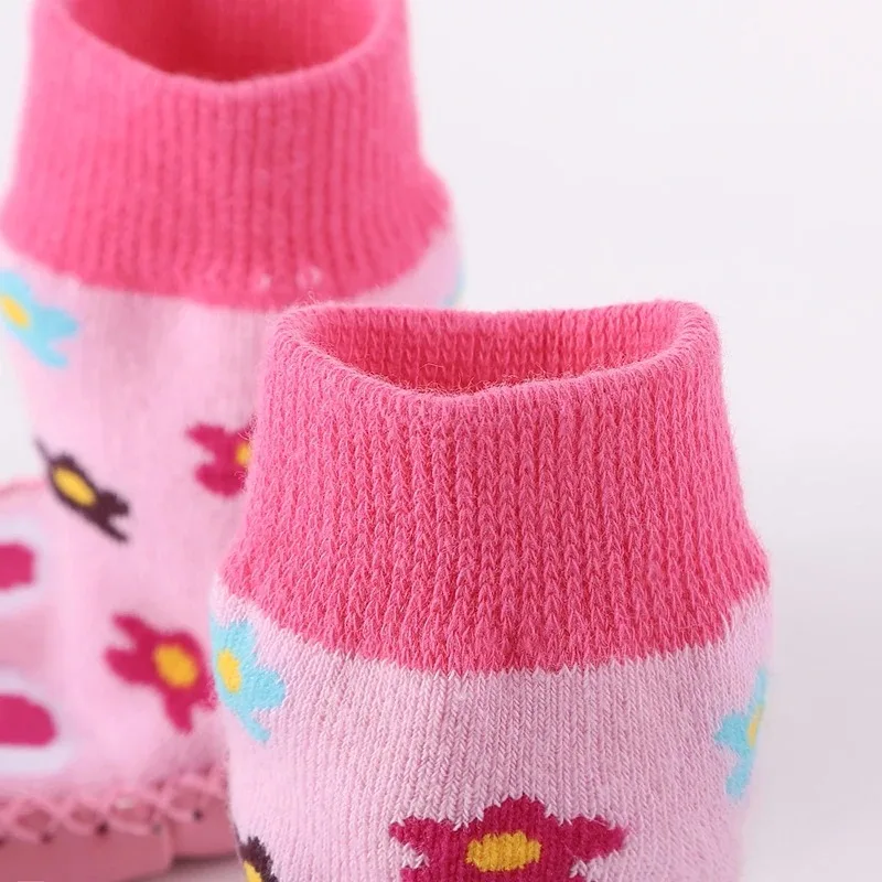 Baby Cute Cartoon Animal Floor Socks with Rubber Anti Slip Sole Cotton Warm Shoes For Infant Girls Boys Slipper Stuff Socks