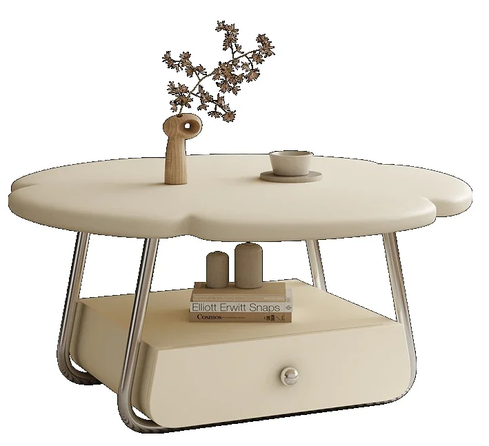 

Cream Style Home Mid-Ancient Minimalist Flower Storage Tea Table