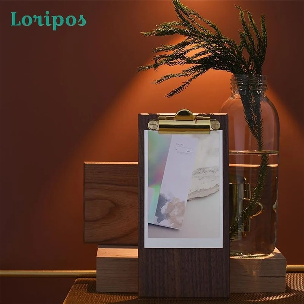 Solid Wood Menu Holder Cafe Restaurant Menu Clip Bill Note Clip Board File Board Folder For Signature Price Paper Bill List