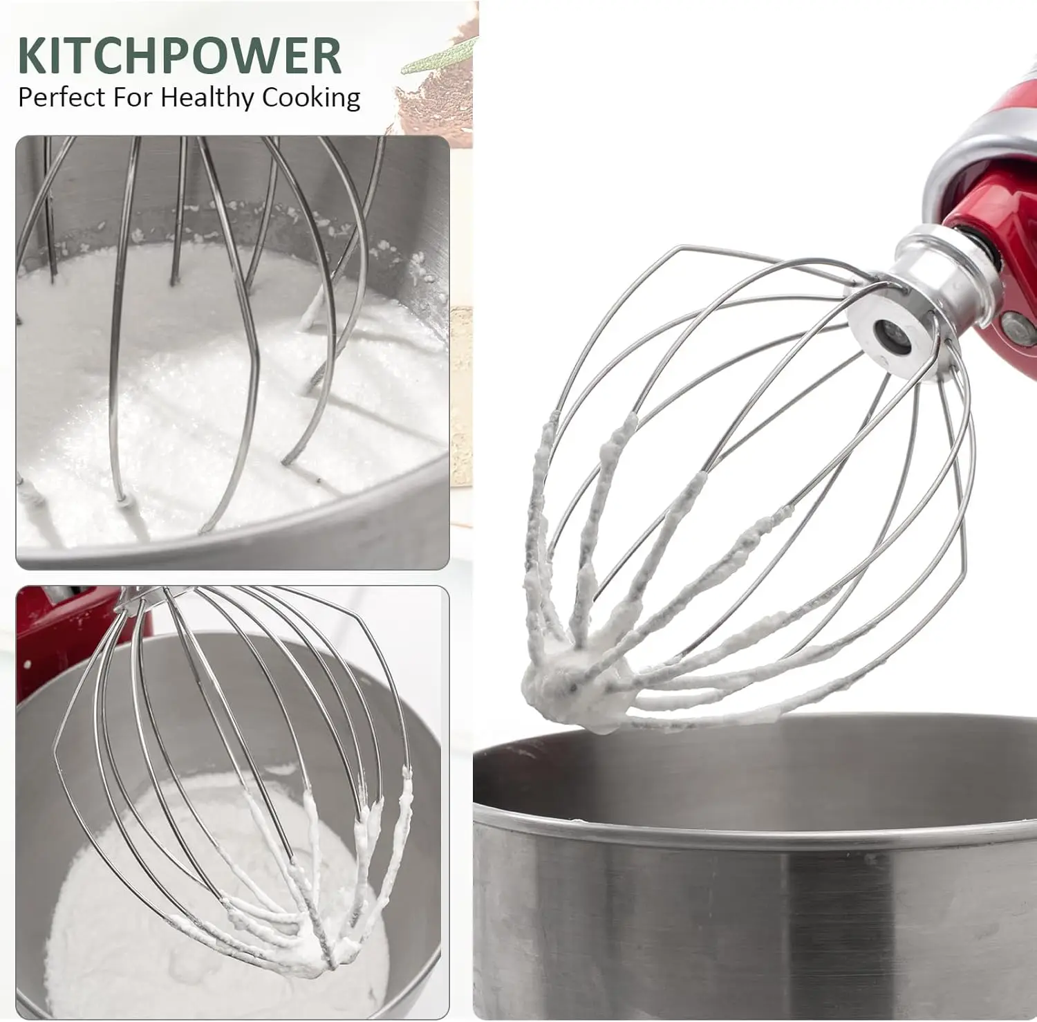 K5AWW 교체용 스테인리스 스틸 와이어 휘프, 5QT 볼 리프트 6-와이어 휘프 키친에이드 믹서 부품, 전체 스테인리스 스틸