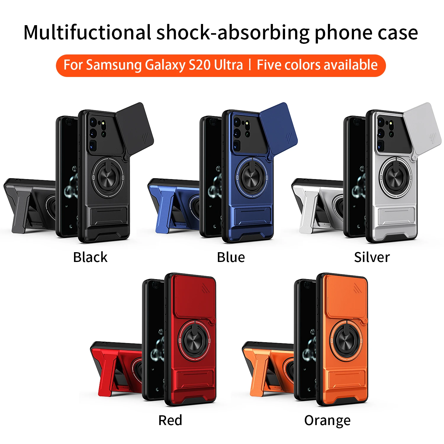 Military Armor Phone Case with Magnetic Holder and Camera Protection