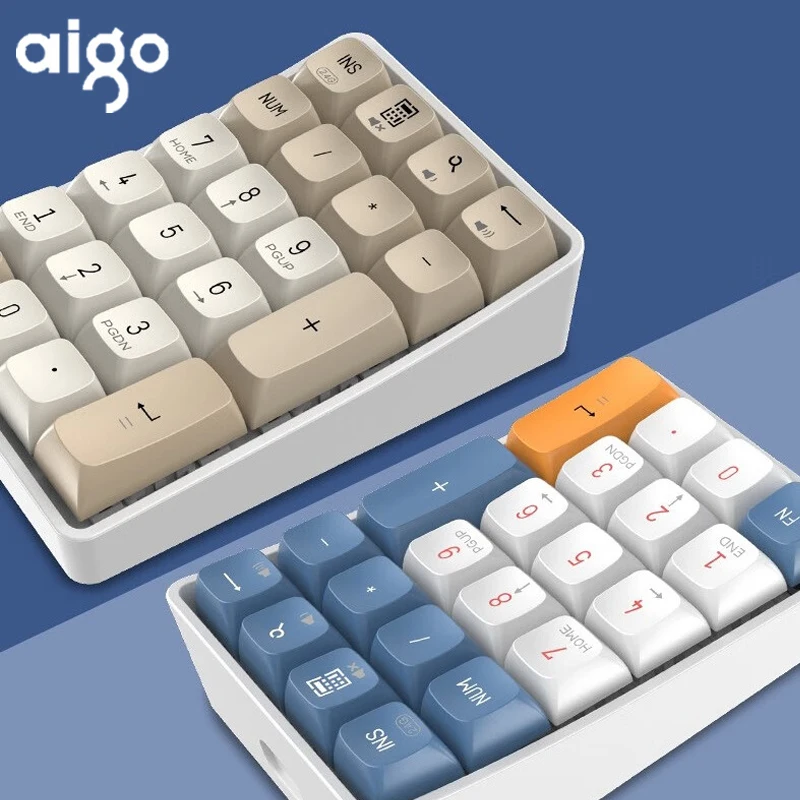 Цифровая клавиатура Aigo A18, беспроводная эргономичная механическая клавиатура, двухрежимное подключение, 22 клавиши для счета и финансов
