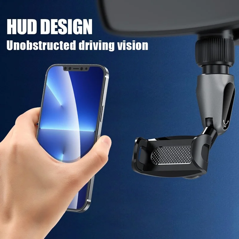 New Rearview Mirror Phone Holder 360 Rotation Multifunctional Cell Phone Clip Car Navigation GPS Bracket Rotatable S