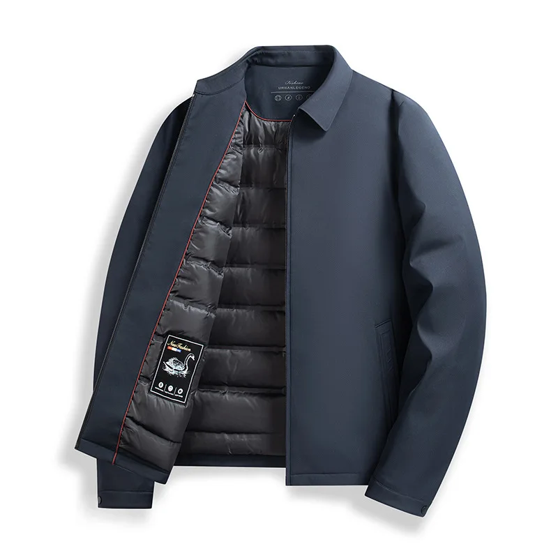 

Light Luxury Men's Lapel Goose Down Jacket Middle-aged and Elderly Men's Down Jackets for Dads Winter Coats Man Parkas Male Coat