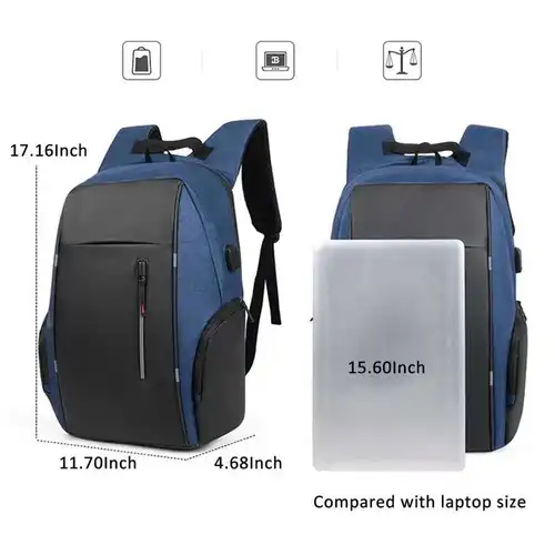 CEAVNI 남성용 방수 옥스포드 비즈니스 가방, 남성용 백팩, 캐쥬얼 백팩, USB 충전, 컴퓨터 노트북, 15.6 인치 4