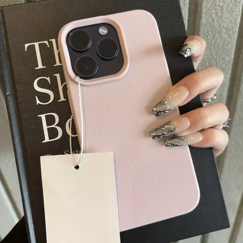 Luxury Matte Soft Leather Candy Phone Case - Shockproof Silicone Bumper Cover