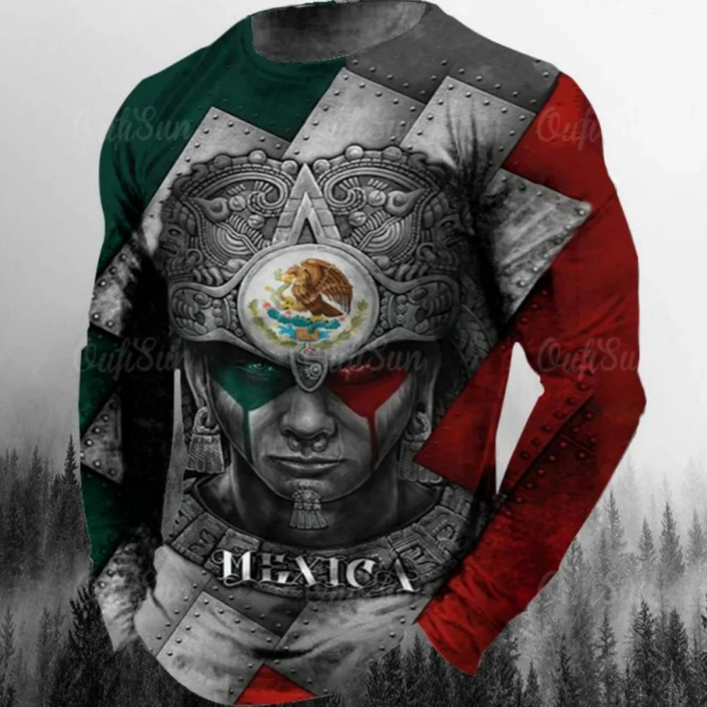 BLWHSA-Camiseta Con Estampado De Bandera De México Para Hombre, Camisetas De Manga Corta 100% De Algodón, Diseño De Marca, Hip Hop, Ropa De Bandera Mexicana Para Verano / Camisetas Y Tops