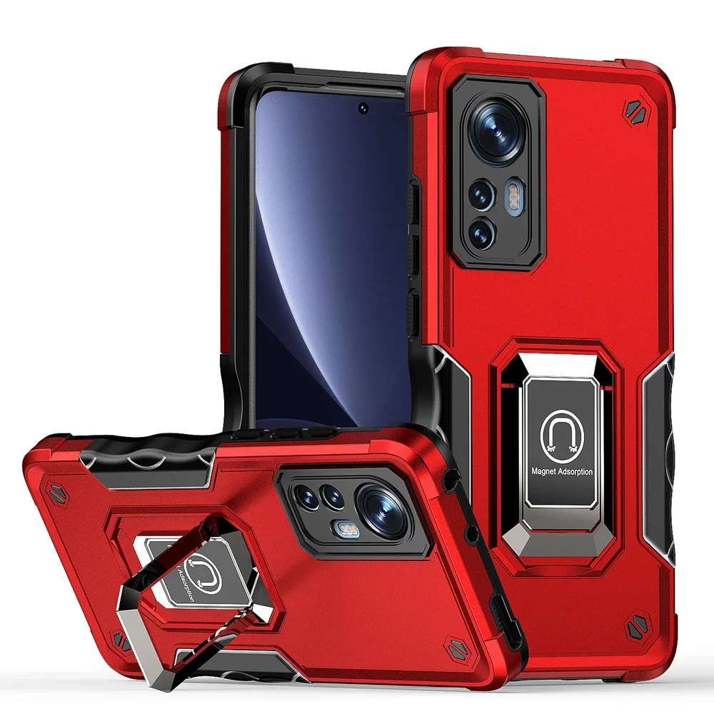 KEYSION Shockproof Armor Hülle für Xiaomi 12 12X 12 Pro, Silikon+PC-Ring, Standfunktion, Handyhülle für Xiaomi Mi 12S Pro_voghion.com