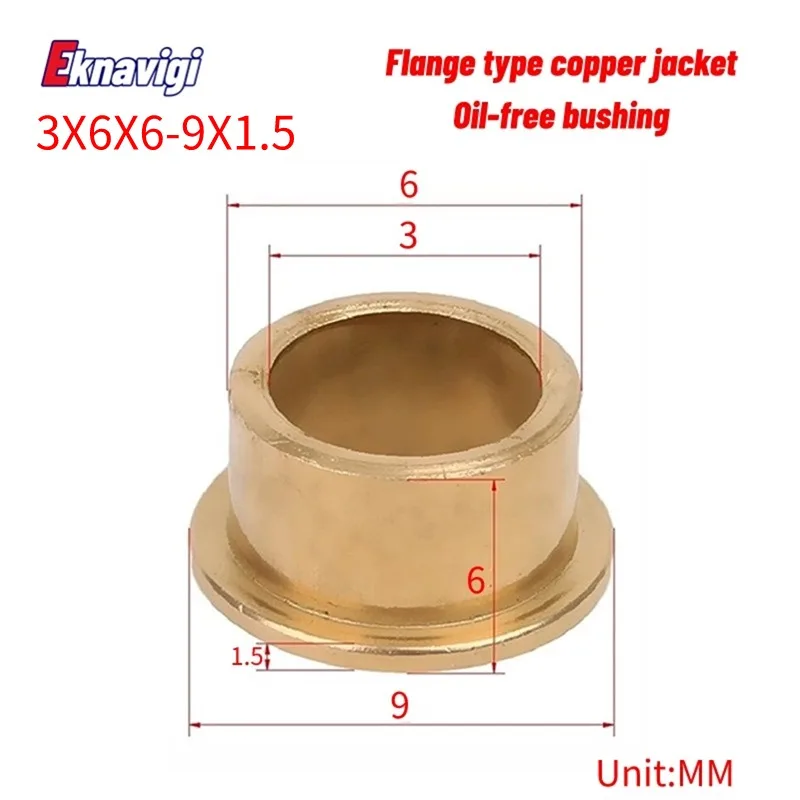 5 Stück Pulvermetallurgie-Öllager mit 3 mm Innendurchmesser und Stufenflansch, Flanschbuchse, Flanschkupferhülse – Detail 3
