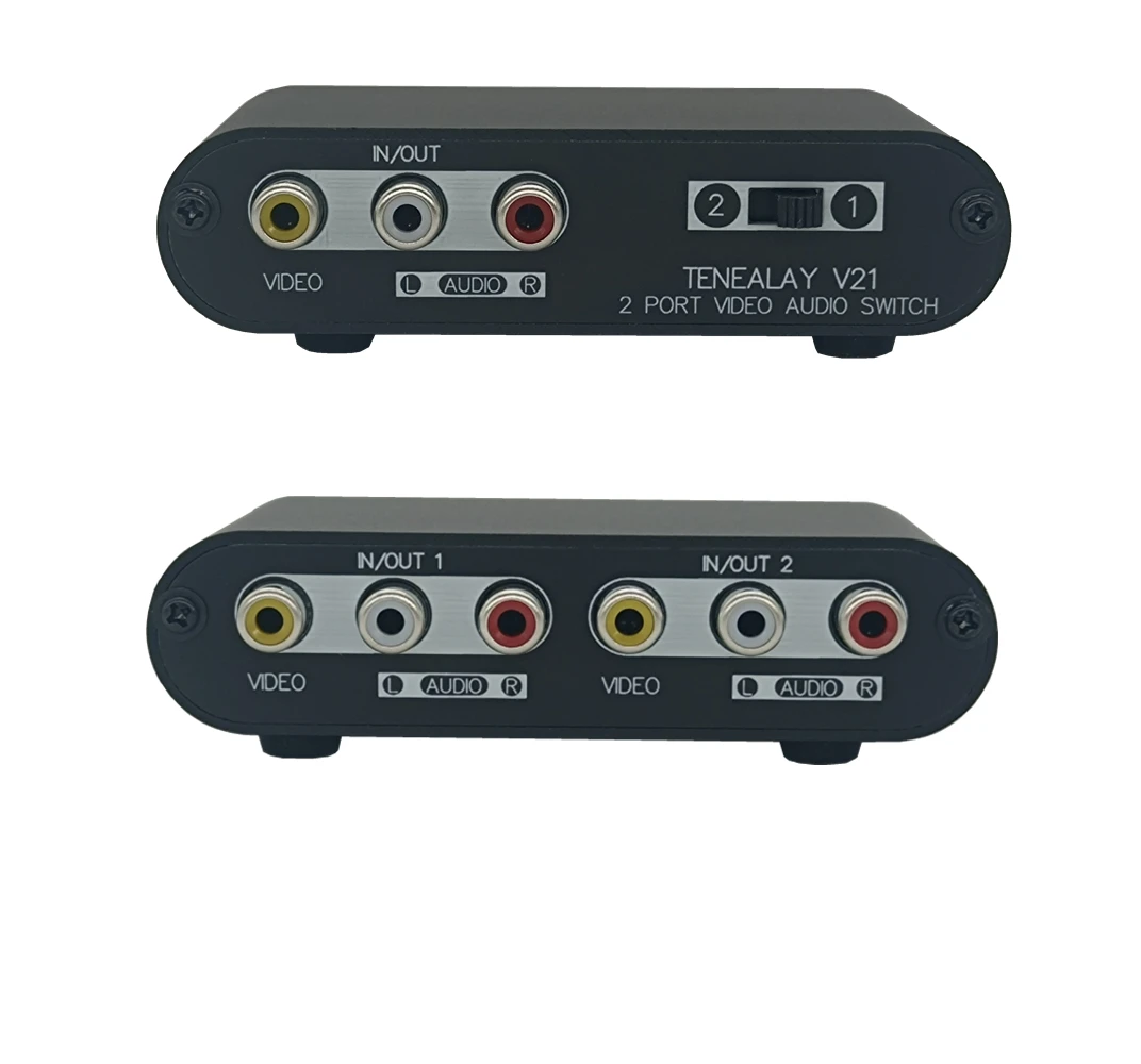 2-Way AV Switch RCA Switcher Composite Video L/R Stereo Audio Selector Box for DVD STB Game Consoles 2 in 1 Out