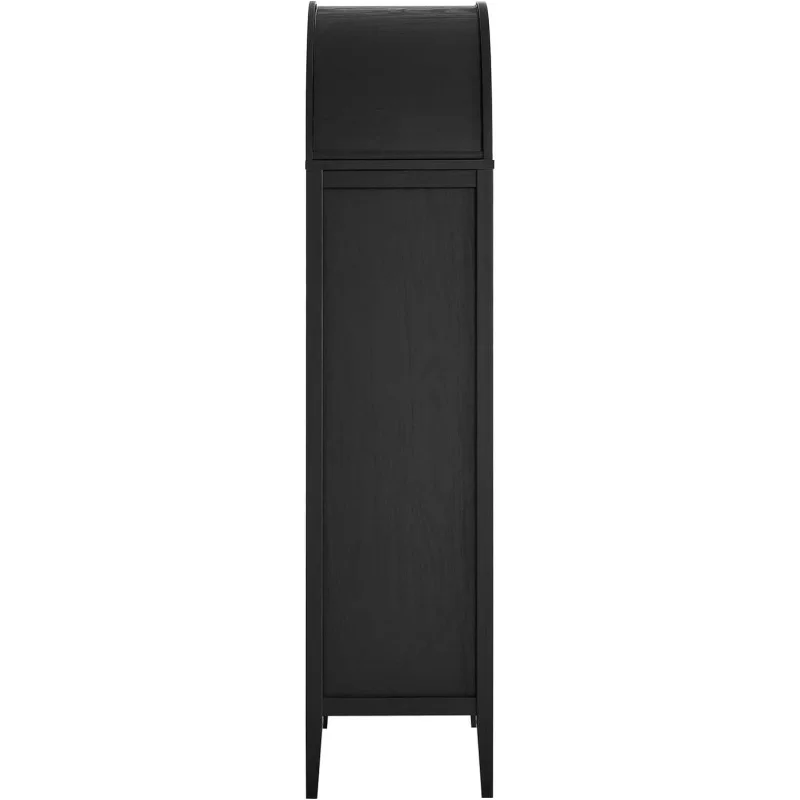 Modway Nolan Modern Farmhouse 71" Tall Arched Storage Display Cabinet in Black Oak Wood Grain 4