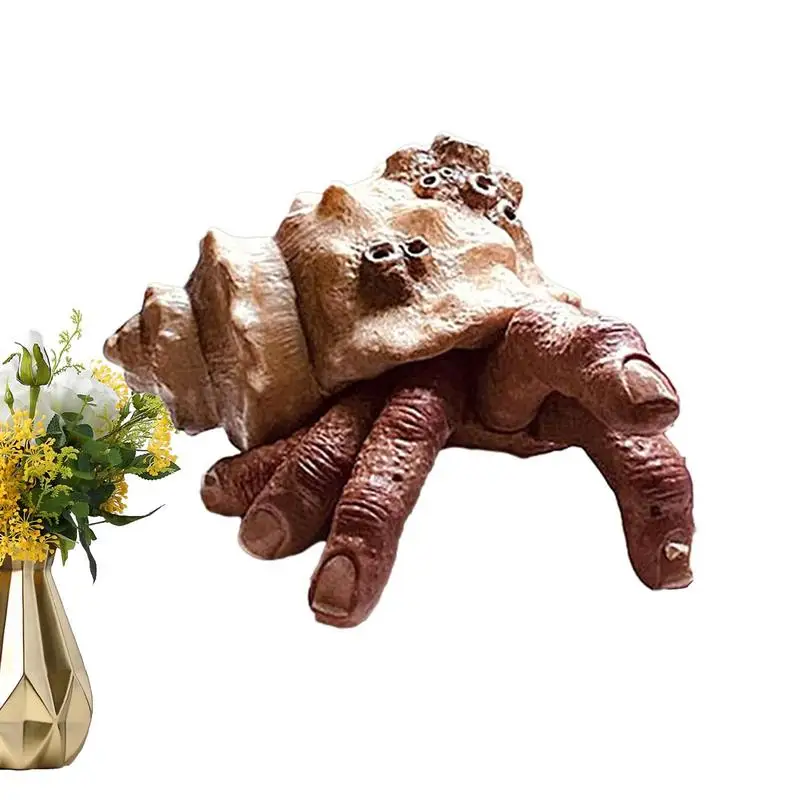 

Horror Finger Crab Sculpture Finger Hermit Crab Sculpture Scary Snail Hand Resin Ornament Halloween Garden Decoration Ornaments