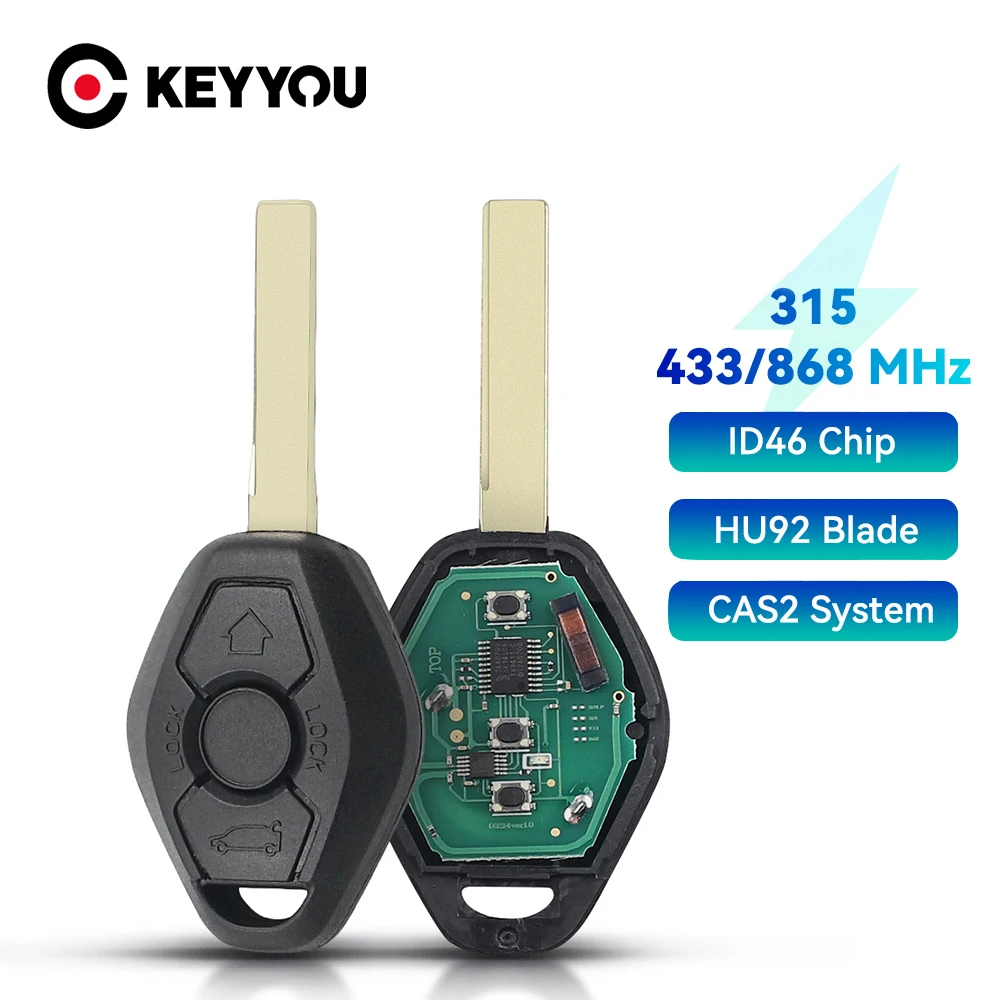 Ключ для автомобиля KEYYOU с 3 кнопками дистанционным управлением чип ID46 BMW CAS2 5 series E46