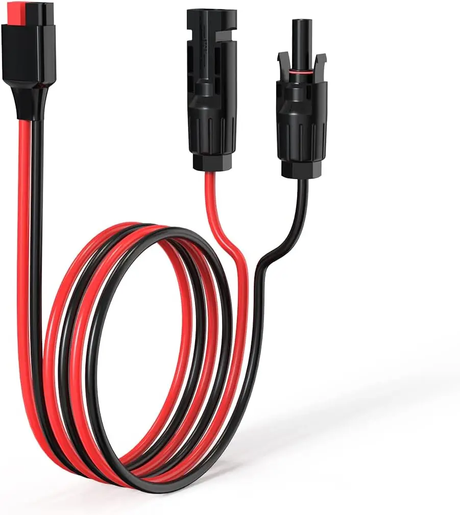 10AWG 2피트(60cm) 태양광 패널 케이블 - 앤더슨 커넥터 2, 6, 10, 20, 35, 50피트(180cm) 휴대용 발전소/태양광 발전기용 태양광 연장 케이블