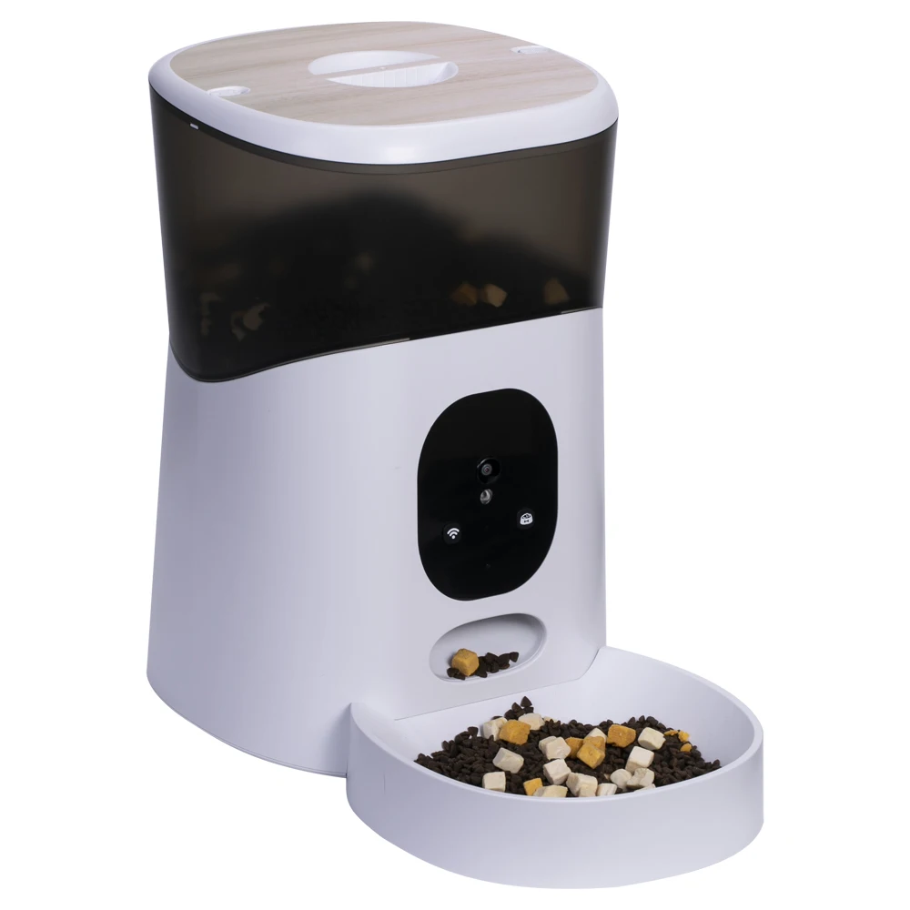 

2022 automatic microchip pet feeder camera real-time surveillance 5L capacity WiFi apps smart life intelligent pet auto feeder