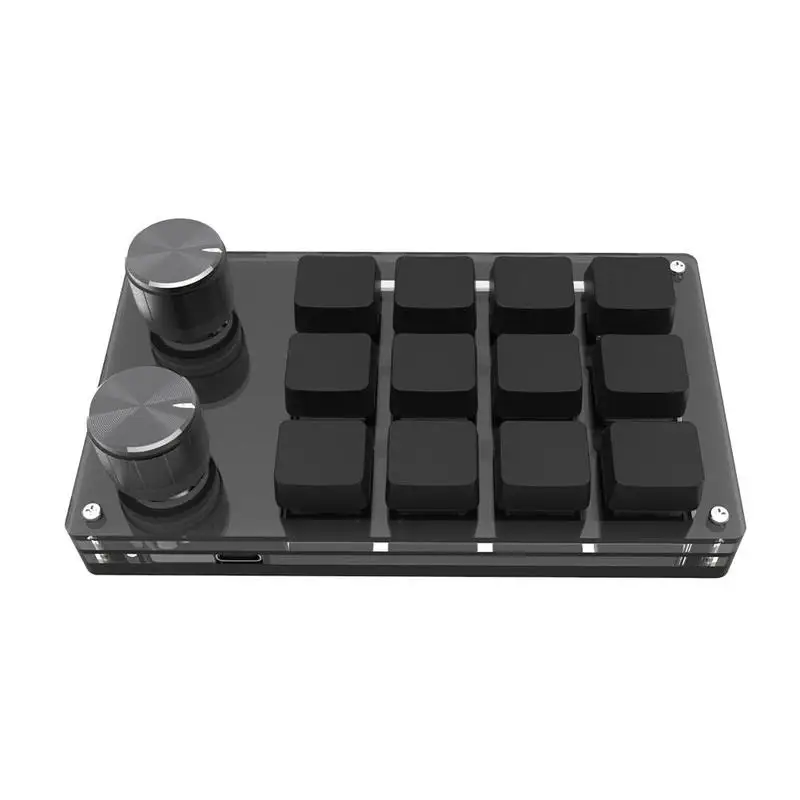 Mini teclado programável teclas, concha de acrílico, teclado para jogos sem  fio, portátil, fácil de instalar, interface tipo C, modo, sem receptor