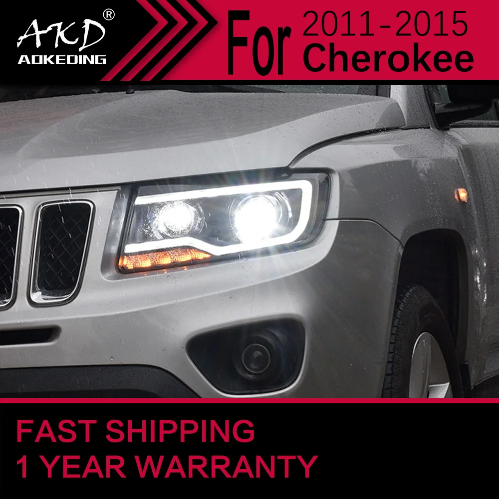 Luces de coche para Jeep Grand Cherokee, faro LED 2011 2015 Grand Cherokee, lámpara de cabeza