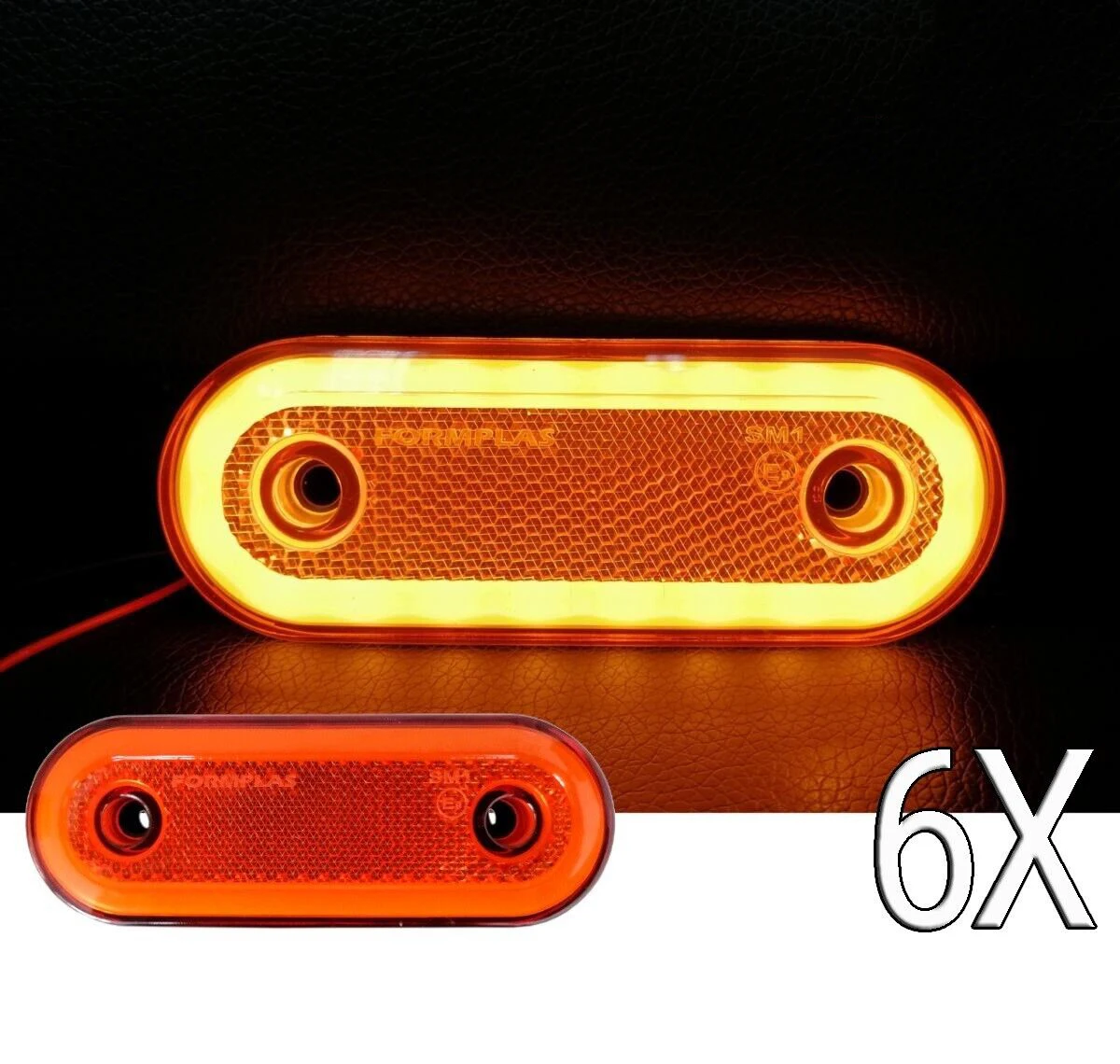 2/6PCS Truck Side Marker Light Bracket Rear Clearance Lamp For Heavy
