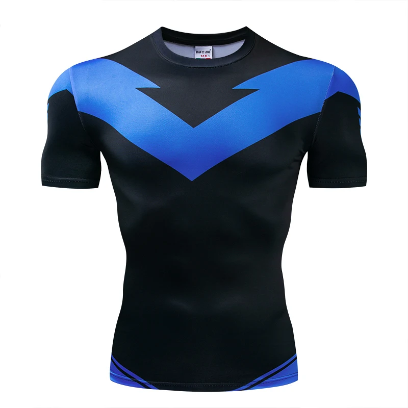 

New Nightwing - Short Sleeve Fashion Compression Shirt Thanos 3D Printed T-shirt Men's Summer Casual Crossfit Men's Fitness Top