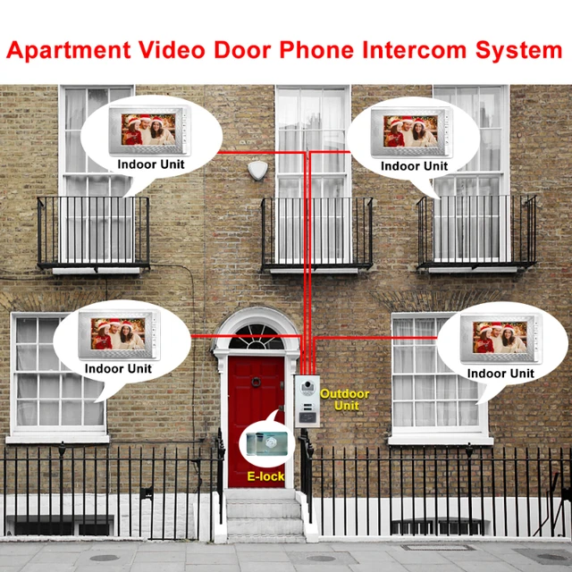 Apartment intercom system 7-inch video doorbell intercom kit aluminum alloy camera can be equipped with 2/3/4 intercom system 2