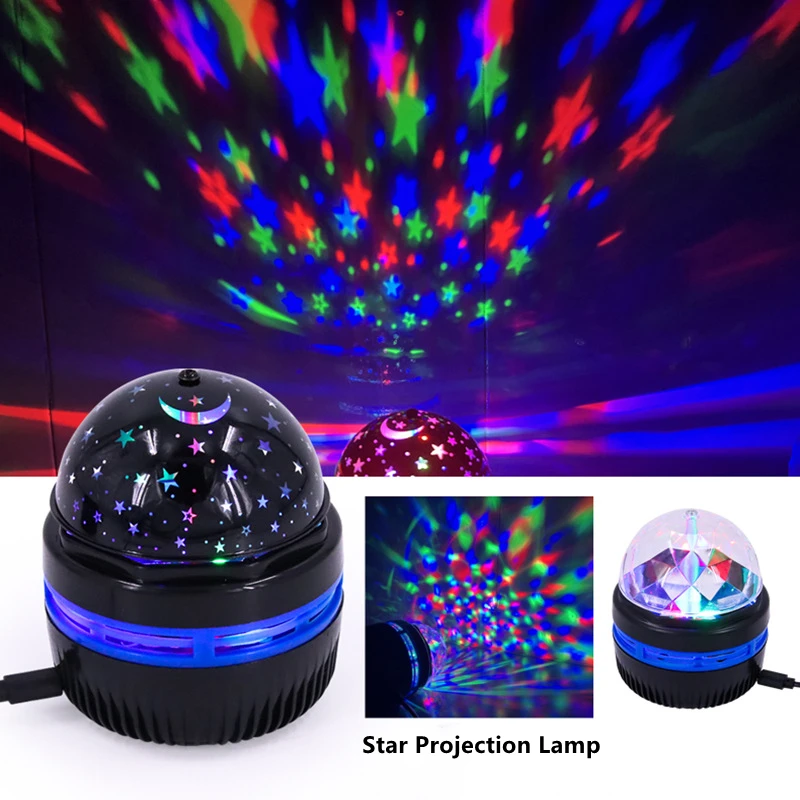 Projecteur de ciel étoilé rotatif coloré à Led, boule magique, veilleuse  pour décoration de chambre à coucher, lampe de Projection RGB, lune et  galaxie - AliExpress