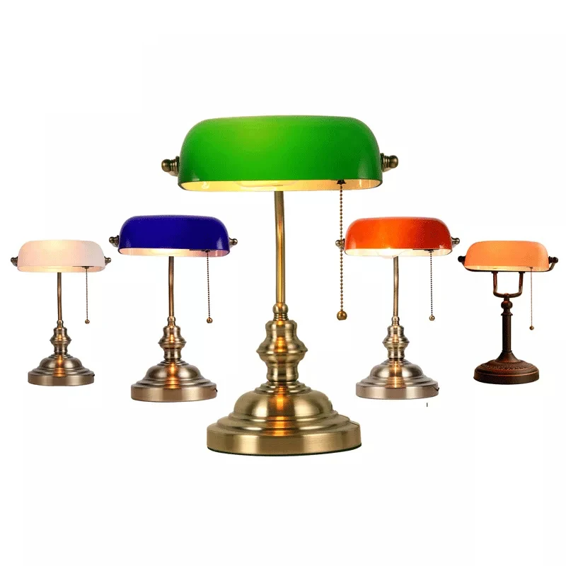 Green/Blue/Amber/White color GLASS BANKER LAMP COVER/Bankers Lamp Glass Shade lampshade